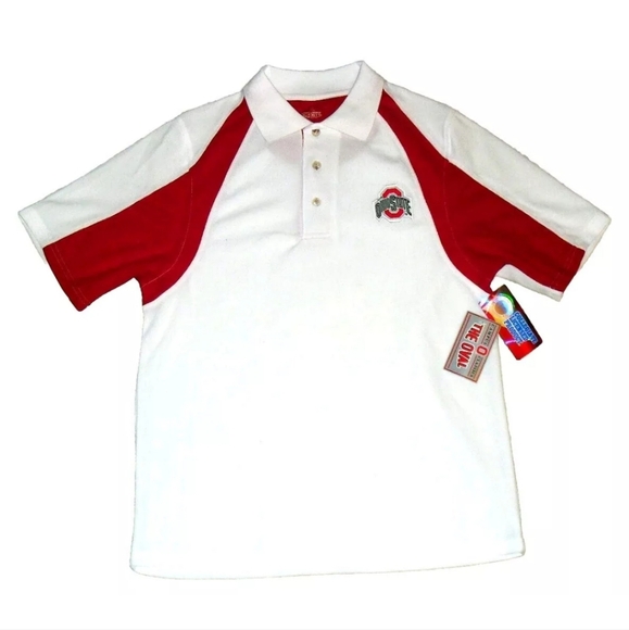 Ohio State Buckeyes The Oval Mens White Polo Shirt sz. Small New Tags Ncaa - Picture 1 of 4